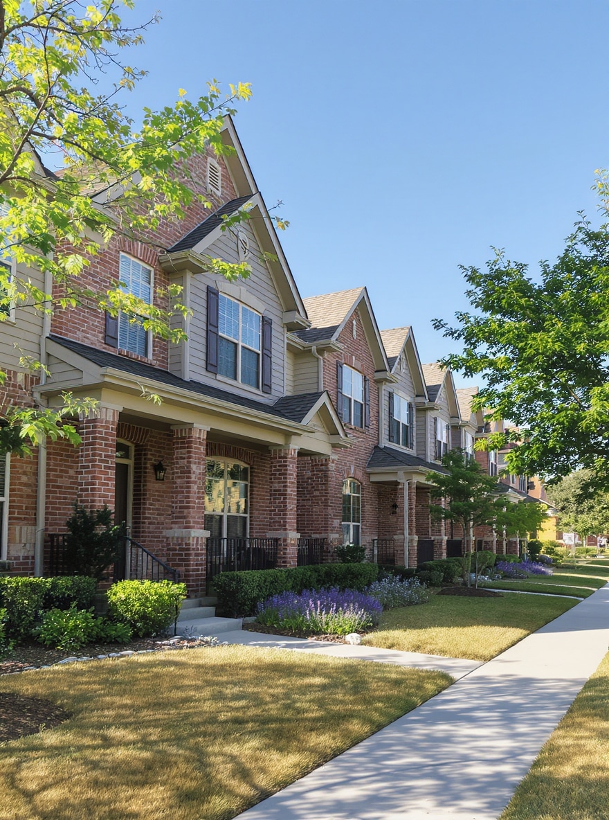 a row of stylish townhouses in dallasfort